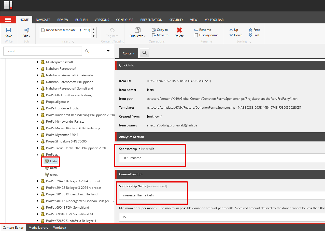Screenshot Aufbau Projektpatenschaft