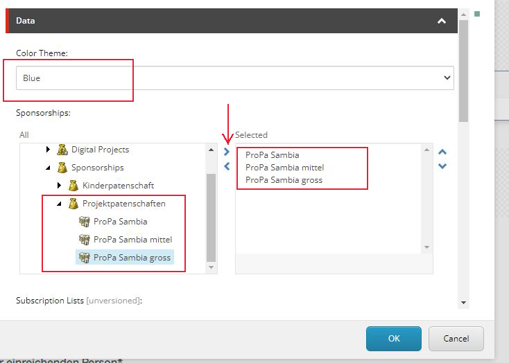 Screenshot Aufbau Formular Projektpatenschaft