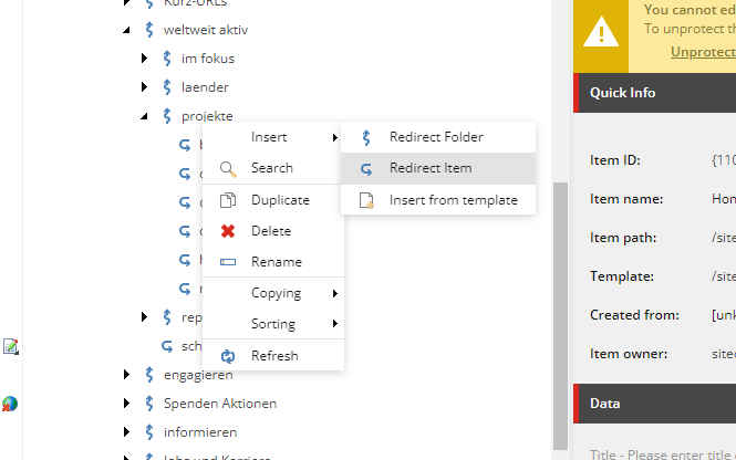 Screenshot Erstellung Redirect Screenshot Erstellung Redirect