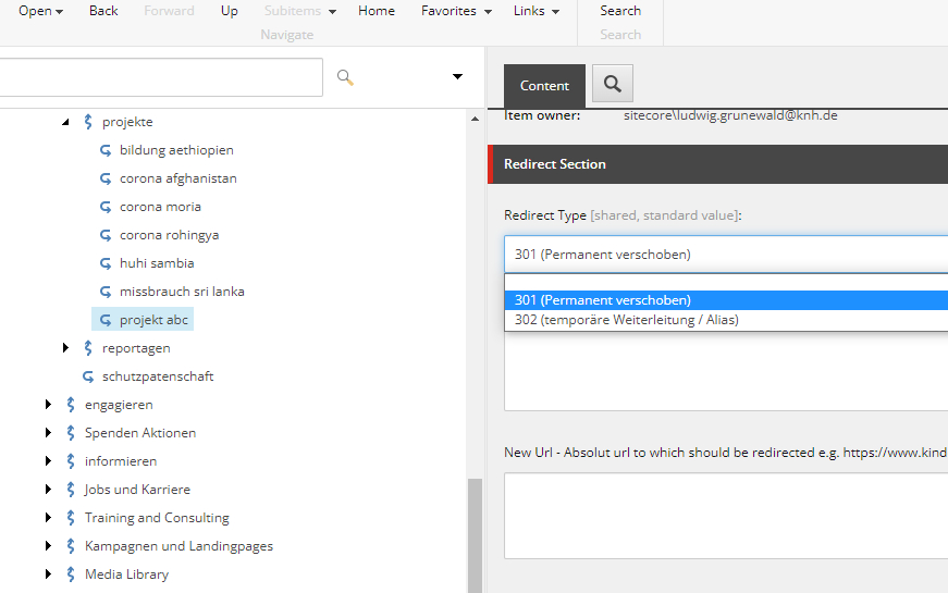 Screenshot Erstellung Redirect Screenshot Erstellung Redirect