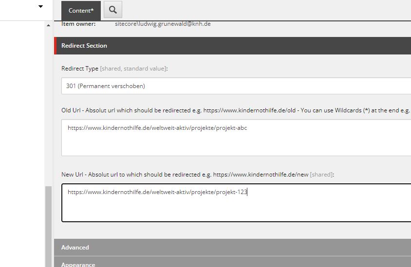 Screenshot Erstellung Redirect Screenshot Erstellung Redirect